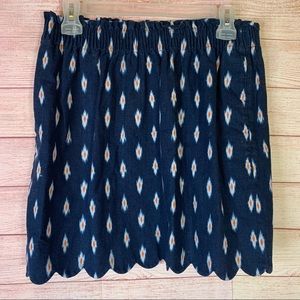 J. Crew Scalloped‎ Navy Skirt Size 6